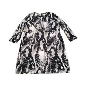 Jones NY Collection Dress 3X Midi Dark Snake Print Long Sleeve Wedding Career